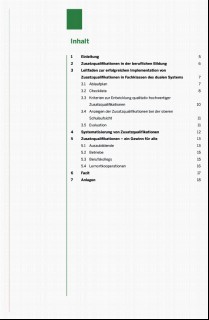 Vorschaubild 2: Handreichung zum Erwerb von Zusatzqualifikationen und erweiterten Zusatzqualifikationen in Fachklassen des dualen Systems